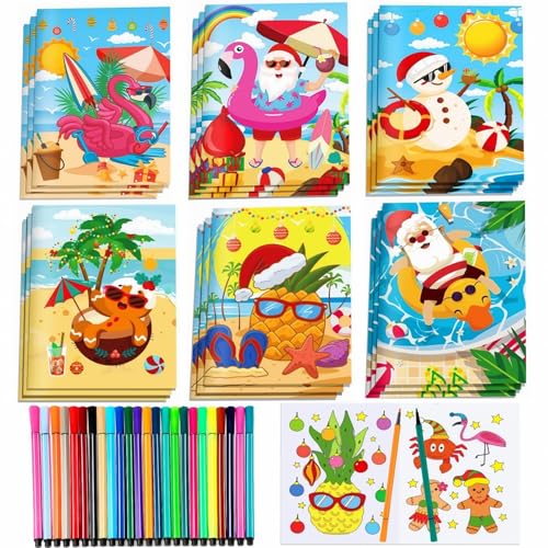 Malbücher für Weihnachten, Juli, Weihnachtsmann, mit Farbstiften, Sommer, Strand, Mini-Aktivitätsbücher, Weihnachten im Juli, Zeichenbuch für tropische Weihnachtsfeier, Geschenktüten, Füller Malbücher für Weihnachten, Juli, Weihnachtsmann, mit Farbstiften, Sommer, Strand, Mini-Aktivitätsbücher, Weihnachten im Juli, Zeichenbuch für tropische Weihnachtsfeier, Geschenktüten, Füller von Generic