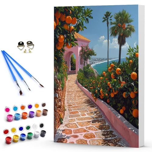 Malen Nach Zahlen Anlage Landschaft Malen Nach Zahlen Kinde, Anfänger, Kreatives für Erwachsene Leinwand öLgemäld Kit, Mit 3 - Pinseln und Acrylfarbe, Frauen Home Deko Geschenk 40x60 cm -TL250326U von Generic