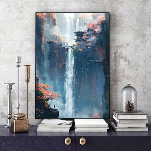 Malen Nach Zahlen Antike Gebäude Malen Nach Zahlen Erwachsene Fallen DIY Paint by Numbers Bastelset Erwachsene Anfänger mit 3 Pinsel und Acrylfarben & Leinwand für Zimmer Deko 70 x 95cm -bby2506N0 von Generic