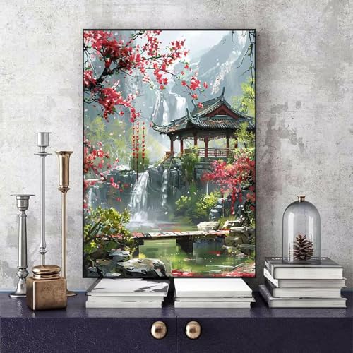 Malen Nach Zahlen Antike Gebäude Malen Nach Zahlen Erwachsene Landschaft DIY Paint by Numbers Bastelset Erwachsene Anfänger mit 3 Pinsel und Acrylfarben & Leinwand für Zimmer Deko 50x65cm -bby2506SU von Generic
