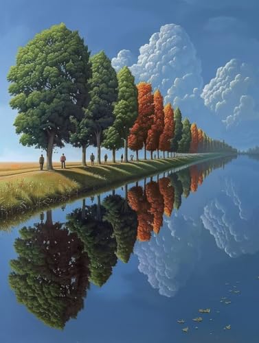 Malen Nach Zahlen Baum, Malen Nach Zahlen Erwachsene Landschaft, DIY Paint by Numbers Kits Mit Pinseln und Acrylfarbe, DIY Basteln Erwachsene Handgemalt Ölgemälde, für Zimmer Deko 90x120cm X-1080 von Generic