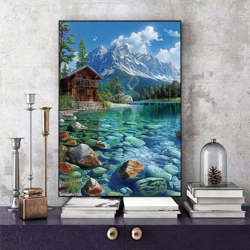 Malen Nach Zahlen Berg Malen Nach Zahlen Erwachsene Landschaft DIY Paint by Numbers Bastelset Erwachsene Anfänger mit 3 Pinsel und Acrylfarben & Leinwand für Zimmer Deko 50 x 65cm -bby250638LY6 von Generic