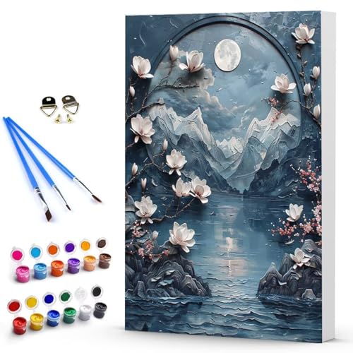 Malen Nach Zahlen Blume Abstrakt Malen Nach Zahlen Kinde, Anfänger, Kreatives für Erwachsene Leinwand öLgemäld Kit, Mit 3 - Pinseln und Acrylfarbe, Frauen Home Deko Geschenk (40x50cm) -TL25036P von Generic