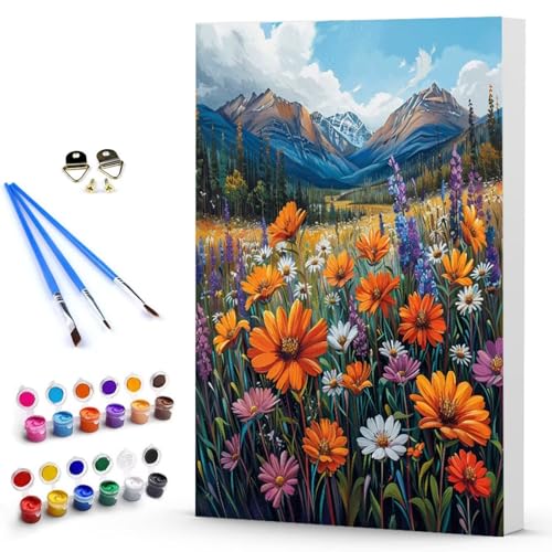 Malen Nach Zahlen Blume Abstrakt Malen Nach Zahlen Kinde, Anfänger, Kreatives für Erwachsene Leinwand öLgemäld Kit, Mit 3 - Pinseln und Acrylfarbe, Frauen Home Deko Geschenk 40 x 50 CM -TL25038G von Generic