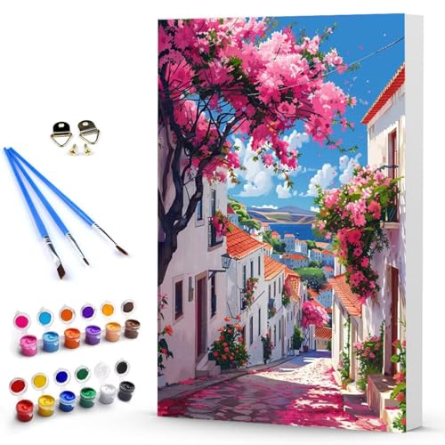 Malen Nach Zahlen Blume HäUser Malen Nach Zahlen Kinde, Anfänger, Kreatives für Erwachsene Leinwand öLgemäld Kit, Mit 3 - Pinseln und Acrylfarbe, Frauen Home Deko Geschenk 30x40 cm -TL250385ZQ Malen Nach Zahlen Blume HäUser Malen Nach Zahlen Kinde, Anfänger, Kreatives für Erwachsene Leinwand öLgemäld Kit, Mit 3 - Pinseln und Acrylfarbe, Frauen Home Deko Geschenk 30x40 cm -TL250385ZQ von Generic