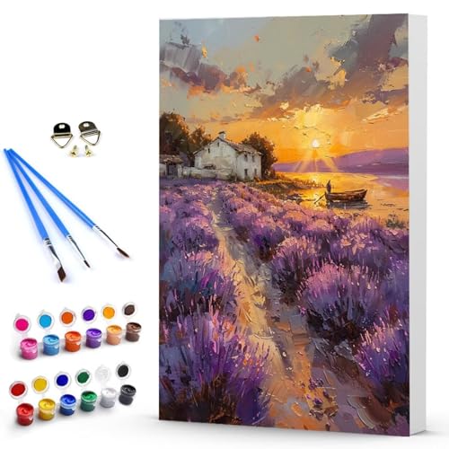 Malen Nach Zahlen Blume HüTte Malen Nach Zahlen Kinde, Anfänger, Kreatives für Erwachsene Leinwand öLgemäld Kit, Mit 3 - Pinseln und Acrylfarbe, Frauen Home Deko Geschenk 100 x 135 cm -TL2503LX von Generic