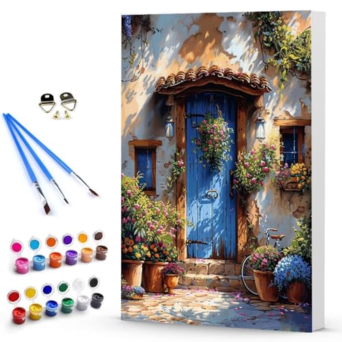 Malen Nach Zahlen Blume HüTte Malen Nach Zahlen Kinde, Anfänger, Kreatives für Erwachsene Leinwand öLgemäld Kit, Mit 3 - Pinseln und Acrylfarbe, Frauen Home Deko Geschenk 100 x 135 cm -TL2503NC von Generic