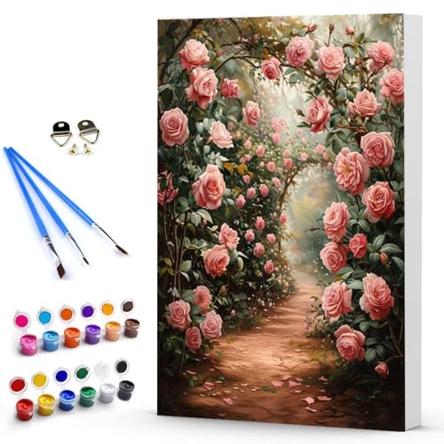 Malen Nach Zahlen Blume Landschaft Malen Nach Zahlen Kinde, Anfänger, Kreatives für Erwachsene Leinwand öLgemäld Kit, Mit 3 - Pinseln und Acrylfarbe, Frauen Home Deko Geschenk (70x95cm) -TL250351 von Generic