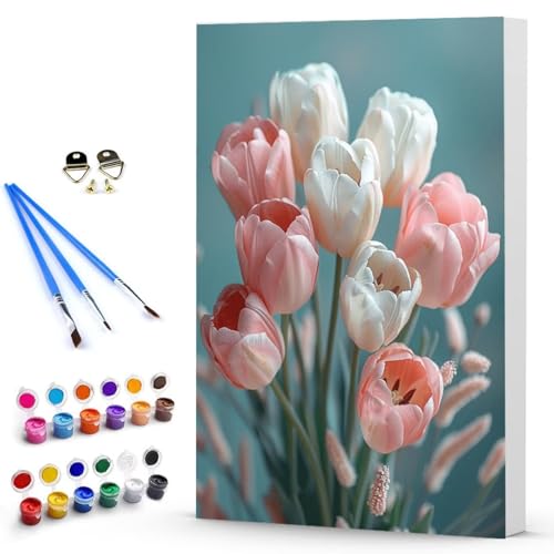 Malen Nach Zahlen Blume Landschaft Malen Nach Zahlen Kinde, Anfänger, Kreatives für Erwachsene Leinwand öLgemäld Kit, Mit 3 - Pinseln und Acrylfarbe, Frauen Home Deko Geschenk (70x95cm) -TL2503X4 von Generic