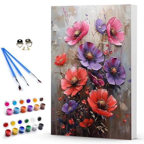 Malen Nach Zahlen Blume Landschaft Malen Nach Zahlen Kinde, Anfänger, Kreatives für Erwachsene Leinwand öLgemäld Kit, Mit 3 - Pinseln und Acrylfarbe, Frauen Home Deko Geschenk 100 x 135 cm -TL25034D von Generic