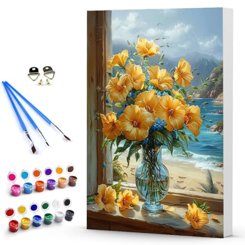 Malen Nach Zahlen Blume Vase Malen Nach Zahlen Kinde, Anfänger, Kreatives für Erwachsene Leinwand öLgemäld Kit, Mit 3 - Pinseln und Acrylfarbe, Frauen Home Deko Geschenk 40 x 50 CM -TL2503L7CI Malen Nach Zahlen Blume Vase Malen Nach Zahlen Kinde, Anfänger, Kreatives für Erwachsene Leinwand öLgemäld Kit, Mit 3 - Pinseln und Acrylfarbe, Frauen Home Deko Geschenk 40 x 50 CM -TL2503L7CI von Generic