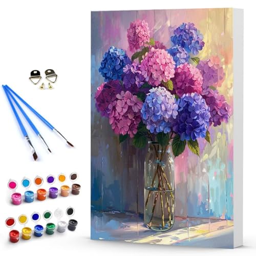 Malen Nach Zahlen Blume Vase Malen Nach Zahlen Kinde, Anfänger, Kreatives für Erwachsene Leinwand öLgemäld Kit, Mit 3 - Pinseln und Acrylfarbe, Frauen Home Deko Geschenk 70 x 95 CM -TL25030LPG von Generic