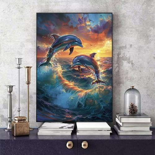 Malen Nach Zahlen Delphin Malen Nach Zahlen Erwachsene Sonnenuntergang DIY Paint by Numbers Bastelset Erwachsene Anfänger mit 3 Pinsel und Acrylfarben & Leinwand für Zimmer Deko 30x40cm -bby25067D Malen Nach Zahlen Delphin Malen Nach Zahlen Erwachsene Sonnenuntergang DIY Paint by Numbers Bastelset Erwachsene Anfänger mit 3 Pinsel und Acrylfarben & Leinwand für Zimmer Deko 30x40cm -bby25067D von Generic