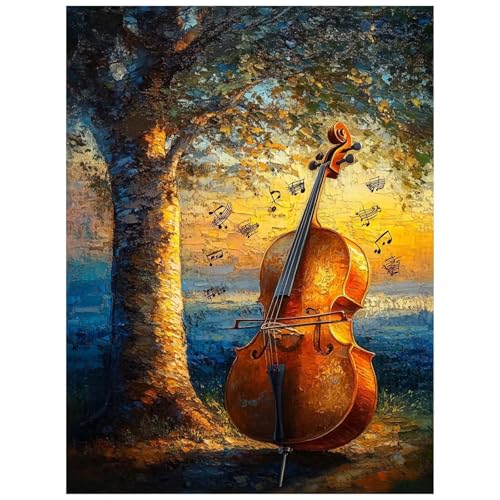 Malen Nach Zahlen Erwachsene, Malen Nach Zahlen Baum Leinwand Bilder Basteln Erwachsene Cello mit Farbe Leinwand zum Bemalen 135 x 100cm, Paint by Numbers als WandDeko wohnzimmer Geschenke 8YH-1890 von Generic
