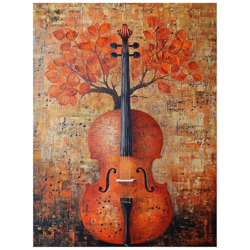 Malen Nach Zahlen Erwachsene, Malen Nach Zahlen Cello Leinwand Bilder Basteln Erwachsene Musikinstrumente mit Farbe Leinwand zum Bemalen 100 x 135cm, Paint by Numbers als WandDeko wohnzimmer 8YH-2016 von Generic