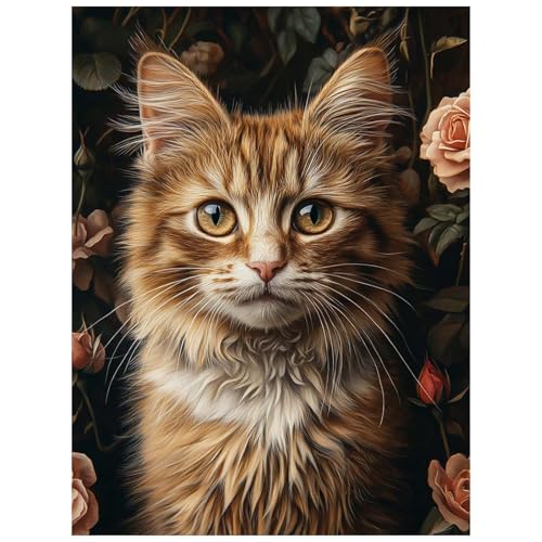 Malen Nach Zahlen Erwachsene, Malen Nach Zahlen Katze Leinwand Bilder Basteln Erwachsene Tier mit Farbe Leinwand zum Bemalen 55x40 cm, Paint by Numbers als WandDeko wohnzimmer Geschenke 8YH-2082 Malen Nach Zahlen Erwachsene, Malen Nach Zahlen Katze Leinwand Bilder Basteln Erwachsene Tier mit Farbe Leinwand zum Bemalen 55x40 cm, Paint by Numbers als WandDeko wohnzimmer Geschenke 8YH-2082 von Generic