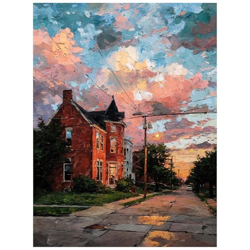 Malen Nach Zahlen Erwachsene, Malen Nach Zahlen Kleine Stadt Leinwand Bilder Basteln Erwachsene Landschaft mit Farbe Leinwand zum Bemalen 50 x 70 cm, Paint by Numbers als WandDeko wohnzimmer 8YH-3021 Malen Nach Zahlen Erwachsene, Malen Nach Zahlen Kleine Stadt Leinwand Bilder Basteln Erwachsene Landschaft mit Farbe Leinwand zum Bemalen 50 x 70 cm, Paint by Numbers als WandDeko wohnzimmer 8YH-3021 von Generic
