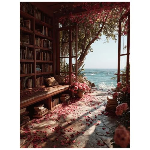 Malen Nach Zahlen Erwachsene, Malen Nach Zahlen Meerblick Leinwand Bilder Basteln Erwachsene Bücherregal mit Farbe Leinwand zum Bemalen 135 x 100 cm, Paint by Numbers als WandDeko wohnzimmer 8YH-3990 Malen Nach Zahlen Erwachsene, Malen Nach Zahlen Meerblick Leinwand Bilder Basteln Erwachsene Bücherregal mit Farbe Leinwand zum Bemalen 135 x 100 cm, Paint by Numbers als WandDeko wohnzimmer 8YH-3990 von Generic