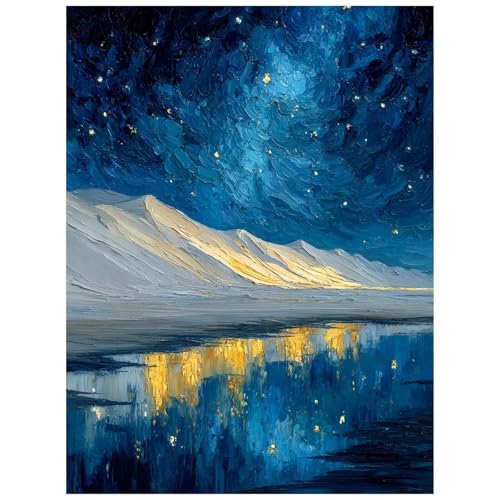 Malen Nach Zahlen Erwachsene, Malen Nach Zahlen Schneeberg Leinwand Bilder Basteln Erwachsene Abstrakt mit Farbe Leinwand zum Bemalen 135x100CM, Paint by Numbers als WandDeko wohnzimmer 8YH-2002 von Generic