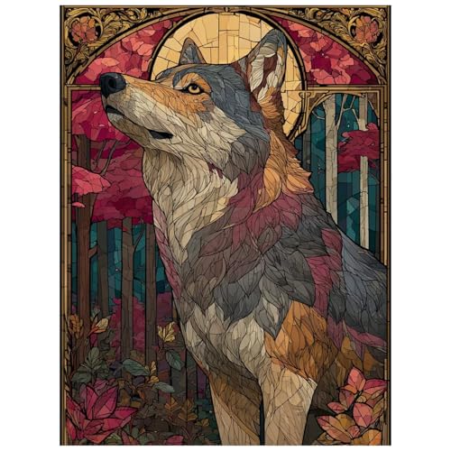 Malen Nach Zahlen Erwachsene, Malen Nach Zahlen Tier Leinwand Bilder Basteln Erwachsene Wolf mit Farbe Leinwand zum Bemalen 70 x 95CM, Paint by Numbers als WandDeko wohnzimmer Geschenke 8YH-2043 Malen Nach Zahlen Erwachsene, Malen Nach Zahlen Tier Leinwand Bilder Basteln Erwachsene Wolf mit Farbe Leinwand zum Bemalen 70 x 95CM, Paint by Numbers als WandDeko wohnzimmer Geschenke 8YH-2043 von Generic