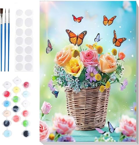 Malen Nach Zahlen Erwachsene, Malen nach Zahlen Kinder Blumen Schmetterlinge DIY Handgemal Acryl Ölmalerei auf Leinwand mit Pinseln, Wanddekoration Zuhause, Kreatives Hobby, Ohne Rahmen 36x48 in B-44 Malen Nach Zahlen Erwachsene, Malen nach Zahlen Kinder Blumen Schmetterlinge DIY Handgemal Acryl Ölmalerei auf Leinwand mit Pinseln, Wanddekoration Zuhause, Kreatives Hobby, Ohne Rahmen 36x48 in B-44 von Generic