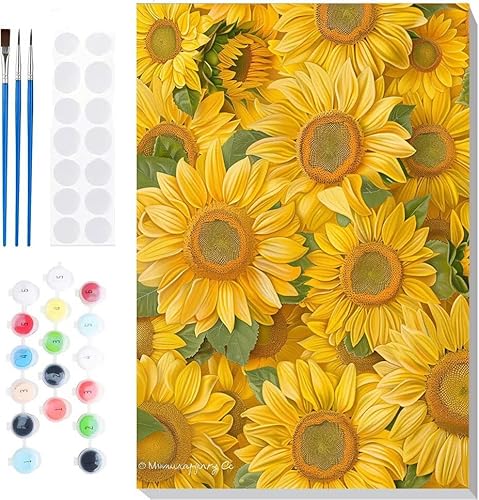 Malen Nach Zahlen Erwachsene, Malen nach Zahlen Kinder Blumen Sonnenblumen DIY Handgemal Acryl Ölmalerei auf Leinwand mit Pinseln, Wanddekoration Zuhause, Kreatives Hobby, Ohne Rahmen 8 x 12 in B-58 Malen Nach Zahlen Erwachsene, Malen nach Zahlen Kinder Blumen Sonnenblumen DIY Handgemal Acryl Ölmalerei auf Leinwand mit Pinseln, Wanddekoration Zuhause, Kreatives Hobby, Ohne Rahmen 8 x 12 in B-58 von Generic