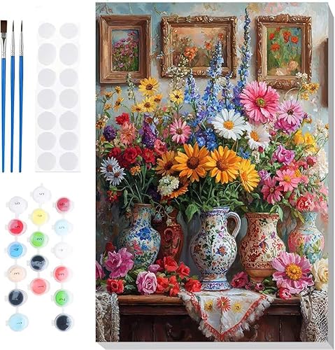 Malen Nach Zahlen Erwachsene, Malen nach Zahlen Kinder Blumen Vase DIY Handgemal Acryl Ölmalerei auf Leinwand mit Pinseln, Wanddekoration Zuhause, Kreatives Hobby, Ohne Rahmen 36 x 48 in B-50 Malen Nach Zahlen Erwachsene, Malen nach Zahlen Kinder Blumen Vase DIY Handgemal Acryl Ölmalerei auf Leinwand mit Pinseln, Wanddekoration Zuhause, Kreatives Hobby, Ohne Rahmen 36 x 48 in B-50 von Generic