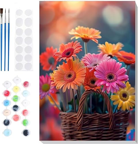 Malen Nach Zahlen Erwachsene, Malen nach Zahlen Kinder Blumenkorb Blumen DIY Handgemal Acryl Ölmalerei auf Leinwand mit Pinseln, Wanddekoration Zuhause, Kreatives Hobby, Ohne Rahmen 14 x 20 in B-52 Malen Nach Zahlen Erwachsene, Malen nach Zahlen Kinder Blumenkorb Blumen DIY Handgemal Acryl Ölmalerei auf Leinwand mit Pinseln, Wanddekoration Zuhause, Kreatives Hobby, Ohne Rahmen 14 x 20 in B-52 von Generic