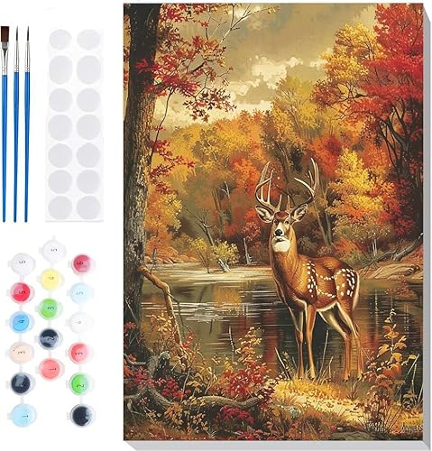 Malen Nach Zahlen Erwachsene, Malen nach Zahlen Kinder Hirsch Baum DIY Handgemal Acryl Ölmalerei auf Leinwand mit Pinseln, Wanddekoration Zuhause, Kreatives Hobby, Ohne Rahmen 28 x 36 in B-69 Malen Nach Zahlen Erwachsene, Malen nach Zahlen Kinder Hirsch Baum DIY Handgemal Acryl Ölmalerei auf Leinwand mit Pinseln, Wanddekoration Zuhause, Kreatives Hobby, Ohne Rahmen 28 x 36 in B-69 von Generic