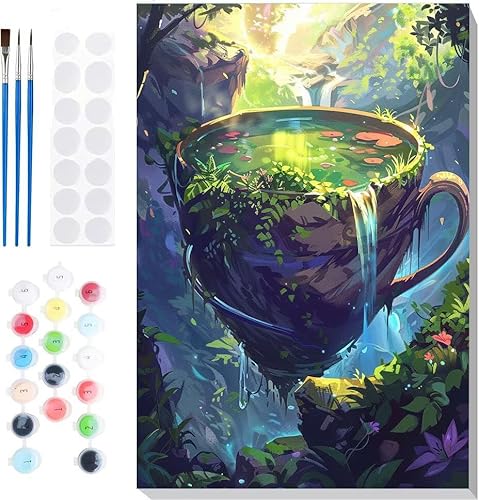 Malen Nach Zahlen Erwachsene, Malen nach Zahlen Kinder Landschaft Bergwasser DIY Handgemal Acryl Ölmalerei auf Leinwand mit Pinseln, Wanddekoration Zuhause, Kreatives Hobby, Ohne Rahmen 24x32 in B-21 Malen Nach Zahlen Erwachsene, Malen nach Zahlen Kinder Landschaft Bergwasser DIY Handgemal Acryl Ölmalerei auf Leinwand mit Pinseln, Wanddekoration Zuhause, Kreatives Hobby, Ohne Rahmen 24x32 in B-21 von Generic