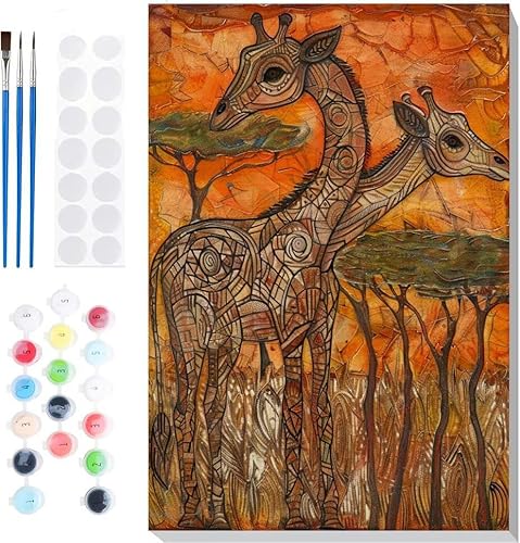 Malen Nach Zahlen Erwachsene, Malen nach Zahlen Kinder Landschaft Giraffe DIY Handgemal Acryl Ölmalerei auf Leinwand mit Pinseln, Wanddekoration Zuhause, Kreatives Hobby, Ohne Rahmen 28 x 36 in B-23 Malen Nach Zahlen Erwachsene, Malen nach Zahlen Kinder Landschaft Giraffe DIY Handgemal Acryl Ölmalerei auf Leinwand mit Pinseln, Wanddekoration Zuhause, Kreatives Hobby, Ohne Rahmen 28 x 36 in B-23 von Generic