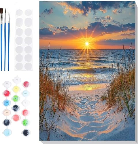 Malen Nach Zahlen Erwachsene, Malen nach Zahlen Kinder Landschaft Strand DIY Handgemal Acryl Ölmalerei auf Leinwand mit Pinseln, Wanddekoration Zuhause, Kreatives Hobby, Ohne Rahmen 32 x 44 in B-16 Malen Nach Zahlen Erwachsene, Malen nach Zahlen Kinder Landschaft Strand DIY Handgemal Acryl Ölmalerei auf Leinwand mit Pinseln, Wanddekoration Zuhause, Kreatives Hobby, Ohne Rahmen 32 x 44 in B-16 von Generic
