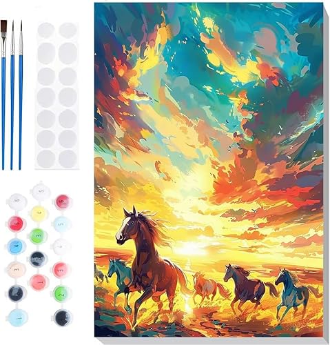 Malen Nach Zahlen Erwachsene, Malen nach Zahlen Kinder Pferde Tiere DIY Handgemal Acryl Ölmalerei auf Leinwand mit Pinseln, Wanddekoration Zuhause, Kreatives Hobby, Ohne Rahmen 24 x 32 in B-70 Malen Nach Zahlen Erwachsene, Malen nach Zahlen Kinder Pferde Tiere DIY Handgemal Acryl Ölmalerei auf Leinwand mit Pinseln, Wanddekoration Zuhause, Kreatives Hobby, Ohne Rahmen 24 x 32 in B-70 von Generic
