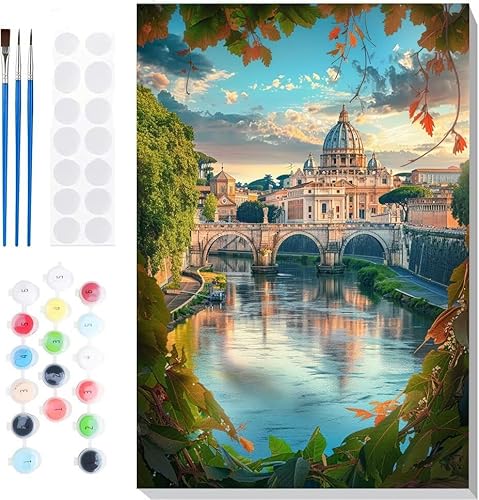 Malen Nach Zahlen Erwachsene, Malen nach Zahlen Kinder River Stadt DIY Handgemal Acryl Ölmalerei auf Leinwand mit Pinseln, Wanddekoration Zuhause, Kreatives Hobby, Ohne Rahmen 16 x 20 in B-32 Malen Nach Zahlen Erwachsene, Malen nach Zahlen Kinder River Stadt DIY Handgemal Acryl Ölmalerei auf Leinwand mit Pinseln, Wanddekoration Zuhause, Kreatives Hobby, Ohne Rahmen 16 x 20 in B-32 von Generic
