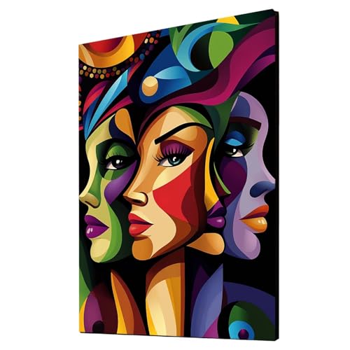 Malen Nach Zahlen Erwachsene Abstrakt DIY Set Erwachsene mit Leinwand zum Bemalen Frau 100 x 135 cm 36 Farben Acrylfarben Set und Pinsel, Malen Nach Zahlen Kinder für Deko Wohnzimmer Geschenke 2YH7070 von Generic
