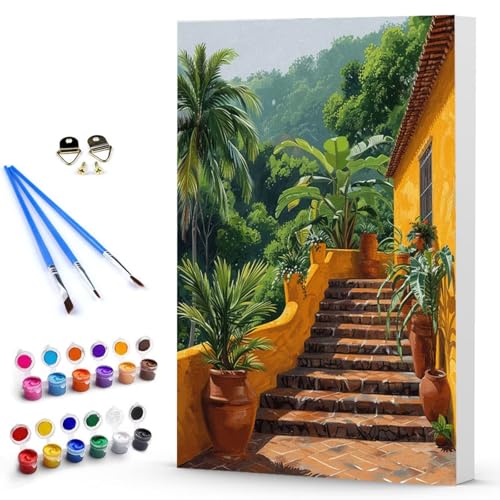 Malen Nach Zahlen Erwachsene Anlage Malen Nach Zahlen Bastelset Erwachsene, DIY Landschaft Mit Pinseln und Acrylfarben Handgemalt Ölgemälde Leinwand Set, Home Deko 70 x 95 cm Ohne Rahmen -TL25036S von Generic
