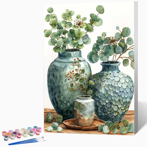 Malen Nach Zahlen Erwachsene Anlage Malen Nach Zahlen Vase, Bastelset Erwachsene Mit 3-Pinseln Und Acrylfarbe, DIY Handgemalt öLgemäLde Kit FüR Geschenke, Zimmer Deko 20x30cm Ohne Rahmen -LKF07650D Malen Nach Zahlen Erwachsene Anlage Malen Nach Zahlen Vase, Bastelset Erwachsene Mit 3-Pinseln Und Acrylfarbe, DIY Handgemalt öLgemäLde Kit FüR Geschenke, Zimmer Deko 20x30cm Ohne Rahmen -LKF07650D von Generic