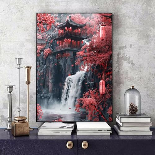 Malen Nach Zahlen Erwachsene Antike Gebäude Malen Nach Zahlen Landschaft, DIY Set Erwachsene Paint by Numbers mit 3 Pinsel und Acrylfarben für Zimmer Deko Wohnzimmer, Geschenke 40 X 50 CM -bby2506D6 von Generic