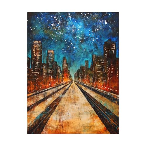 Malen Nach Zahlen Erwachsene Architektur DIY Set Erwachsene mit Leinwand zum Bemalen Stadt 135x100CM 36 Farben Acrylfarben Set und Pinsel, Malen Nach Zahlen Kinder für Zimmer Deko Geschenke 2YH-9296 von Generic