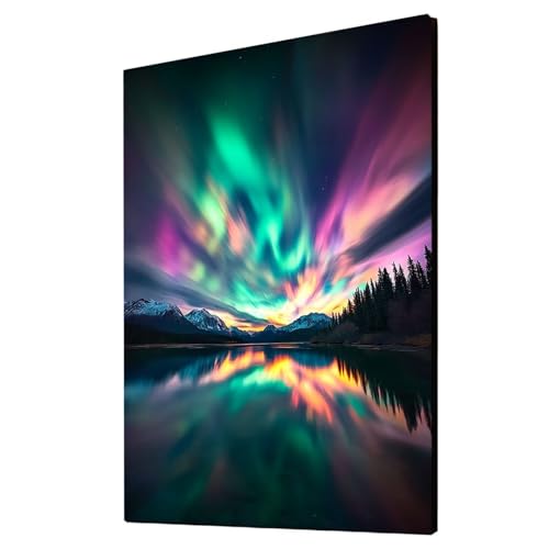 Malen Nach Zahlen Erwachsene Aurora DIY Set Erwachsene mit Leinwand zum Bemalen Schneeberg 135x100CM 36 Farben Acrylfarben Set und Pinsel, Malen Nach Zahlen Kinder für Wanddeko Wohnzimmer 2YH-7410 Malen Nach Zahlen Erwachsene Aurora DIY Set Erwachsene mit Leinwand zum Bemalen Schneeberg 135x100CM 36 Farben Acrylfarben Set und Pinsel, Malen Nach Zahlen Kinder für Wanddeko Wohnzimmer 2YH-7410 von Generic
