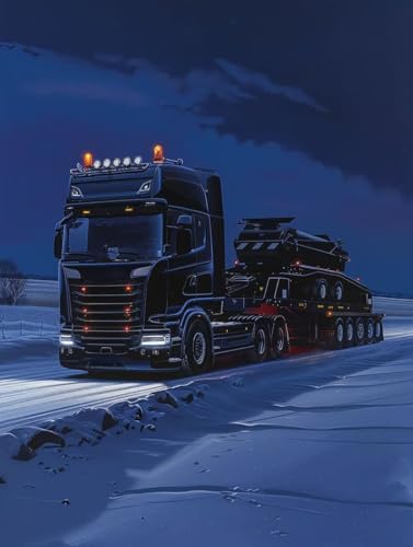 Malen Nach Zahlen Erwachsene Auto, Malen Nach Zahlen Schnee, Paint by Numbers Bastelset Erwachsene DIY Handgemalt Ölgemälde Leinwand Kits für Wanddeko, Geschenke für Frauen Anfänger 90x120cm 7-6198 von Generic
