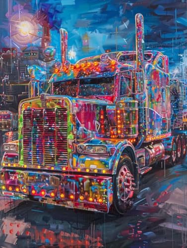 Malen Nach Zahlen Erwachsene Auto, Malen Nach Zahlen farblig, Paint by Numbers Bastelset Erwachsene DIY Handgemalt Ölgemälde Leinwand Kits für Wanddeko, Geschenke für Frauen Anfänger 60x70cm F-2521 von Generic