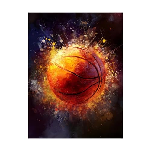 Malen Nach Zahlen Erwachsene Basketball DIY Set Erwachsene mit Leinwand zum Bemalen Sport 135x100CM 36 Farben Acrylfarben Set und Pinsel, Malen Nach Zahlen Kinder für Zimmer Deko Geschenke 2YH-14968 von Generic