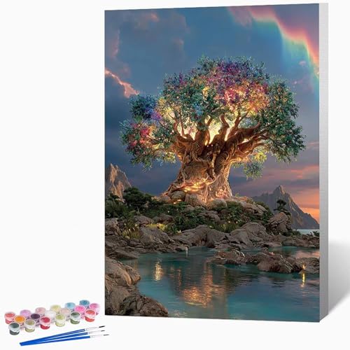 Malen Nach Zahlen Erwachsene Baum Malen Nach Zahlen Abstrakt, Bastelset Erwachsene Mit 3-Pinseln Und Acrylfarbe, DIY Handgemalt öLgemäLde Kit FüR Geschenke, Zimmer Deko 30×40cm Ohne Rahmen -LKF07753I Malen Nach Zahlen Erwachsene Baum Malen Nach Zahlen Abstrakt, Bastelset Erwachsene Mit 3-Pinseln Und Acrylfarbe, DIY Handgemalt öLgemäLde Kit FüR Geschenke, Zimmer Deko 30×40cm Ohne Rahmen -LKF07753I von Generic