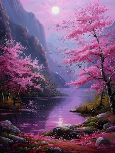 Malen Nach Zahlen Erwachsene Baum Malen Nach Zahlen Landschaft, Painting by Numbers, DIY Basteln Erwachsene Handgemalt Ölgemälde Set Mit Pinseln und Acrylfarbe für Zimmer Deko 100x135cm I-6582 von Generic