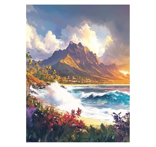 Malen Nach Zahlen Erwachsene Berg DIY Set Erwachsene mit Leinwand zum Bemalen Landschaft 100x135cm 36 Farben Acrylfarben Set Pinsel, Malen Nach Zahlen Kinder, Zimmer Deko Geschenke für Frauen YH2-1026 Malen Nach Zahlen Erwachsene Berg DIY Set Erwachsene mit Leinwand zum Bemalen Landschaft 100x135cm 36 Farben Acrylfarben Set Pinsel, Malen Nach Zahlen Kinder, Zimmer Deko Geschenke für Frauen YH2-1026 von Generic