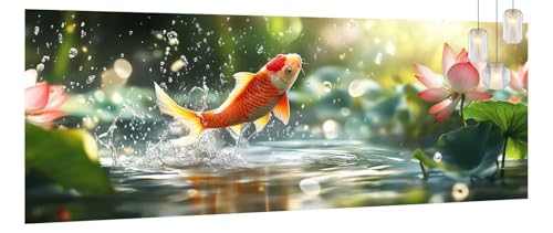 Malen Nach Zahlen Erwachsene Blume, DIY Malen Nach Zahlen XXL Paint by Numbers für Anfänger, Bastelset Handgemalt Ölgemälde Kreativ Set Mit Pinseln und Acrylfarbe, Home Décor Fisch 60 X 120cm Y1194 von Generic