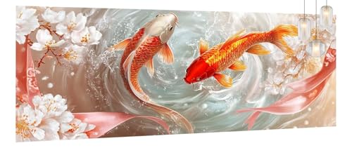 Malen Nach Zahlen Erwachsene Blume, DIY Malen Nach Zahlen XXL Paint by Numbers für Anfänger, Bastelset Handgemalt Ölgemälde Kreativ Set Mit Pinseln und Acrylfarbe, Home Décor Fisch 90 X 240cm Y1192 von Generic