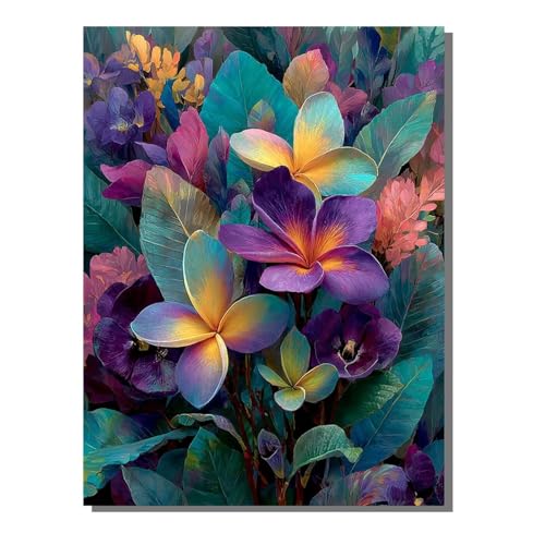 Malen Nach Zahlen Erwachsene Blume, Groß DIY Malen Nach Zahlen Pflanze, Anfänger Frauen Bastelset, Pinsel und 36 Acrylfarbe, Paint by Numbers Basteln für Wand Dekor Geschenk 100x135cm ZBSWK92 von Generic