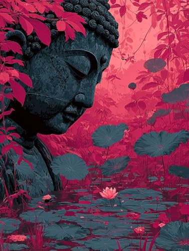 Malen Nach Zahlen Erwachsene Blume, Malen Nach Zahlen Statue, DIY Basteln Erwachsene Leinwand Kits, DIY Paint by Numbers Adult Kits Mit Pinseln und Acrylfarbe, Geschenk für Wanddeko, 60x90cm 6-5560 von Generic